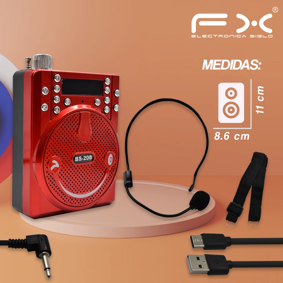 Bocina con Bluetooth BS-208 - Image 3