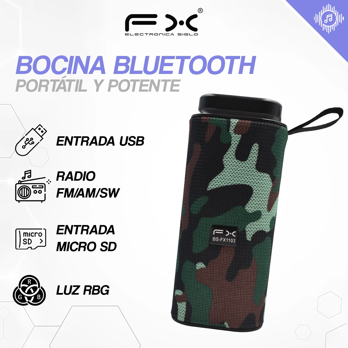Bocina con Bluetooth BS-FX1103 - Image 2