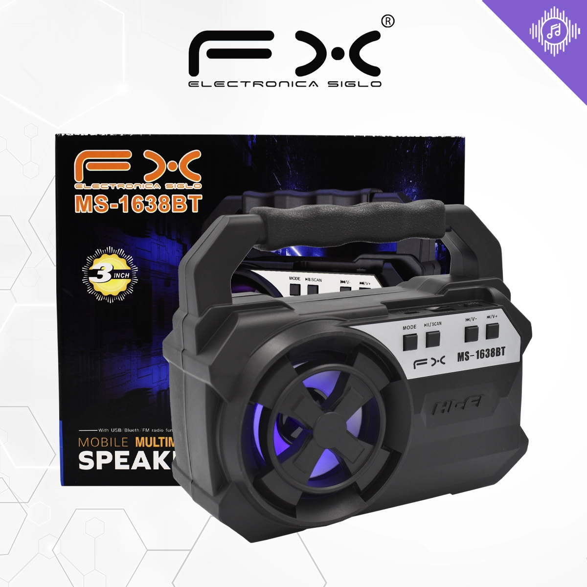 Bocina con Bluetooth MS-1638BT