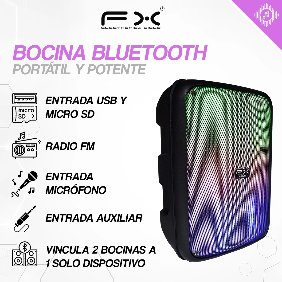 Bocina con Bluetooth QS-8253 - Image 2
