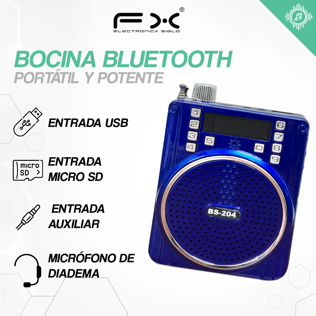 Bocina con Bluetooth BS-204 - Image 2