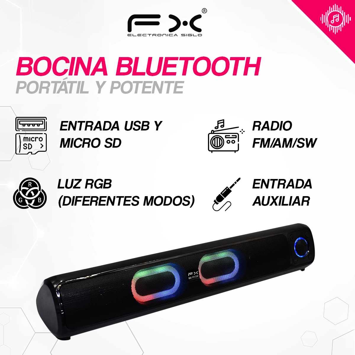 Bocina con Bluetooth BS-FX1322 - Image 2