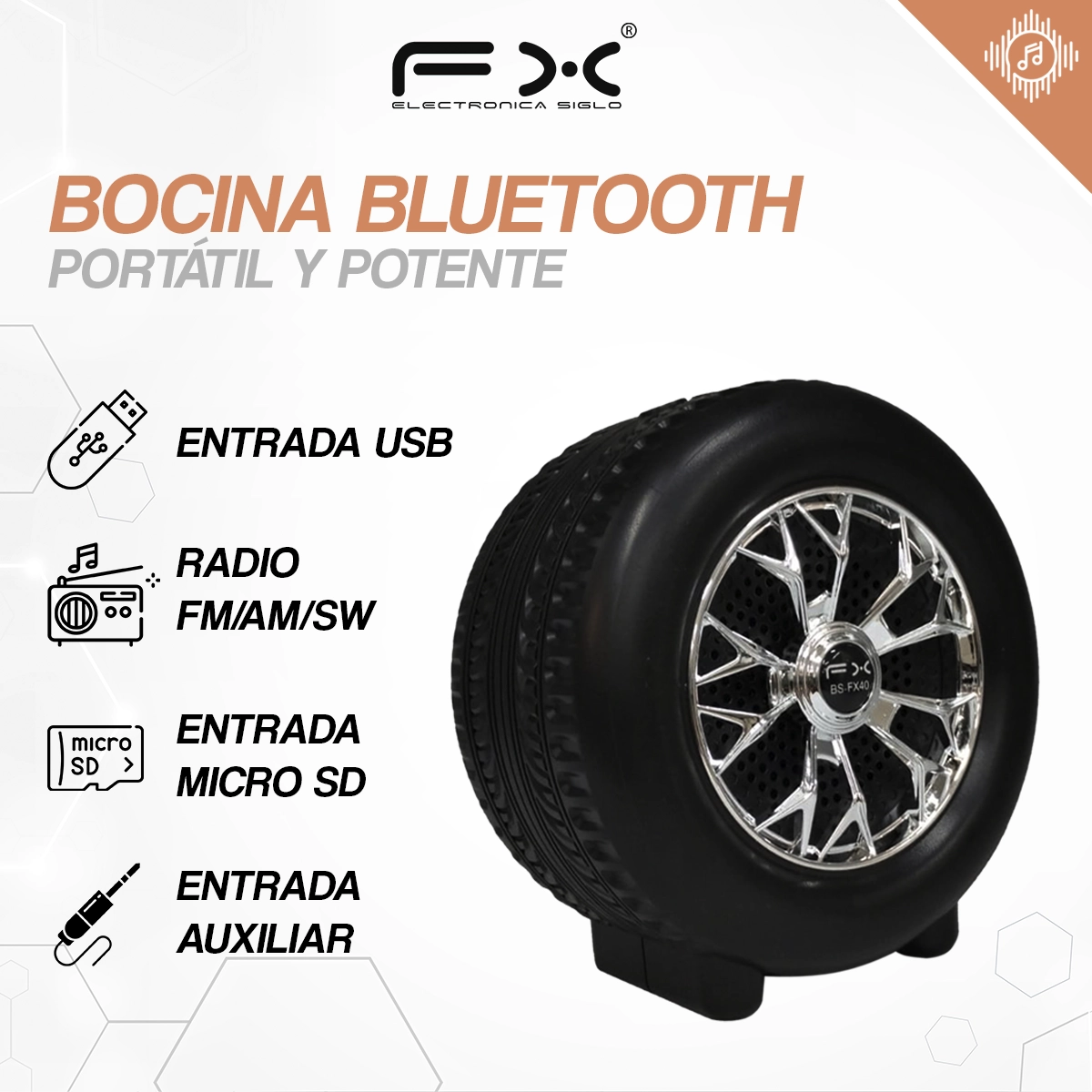 Bocina con Bluetooth BS-FX40 - Image 2