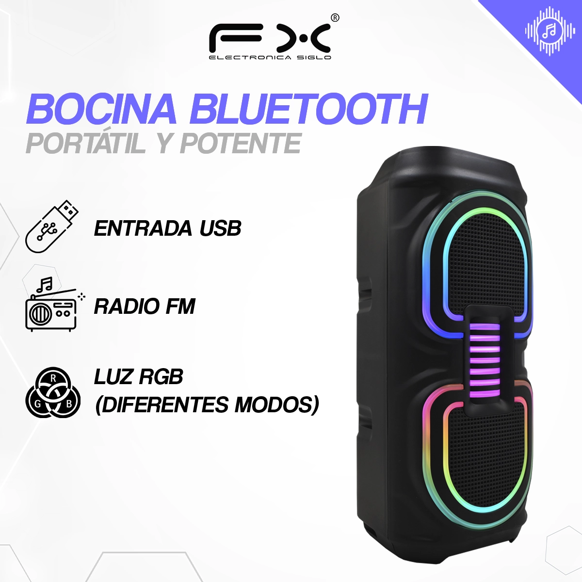 Bocina con Bluetooth MS-3640BT - Image 2