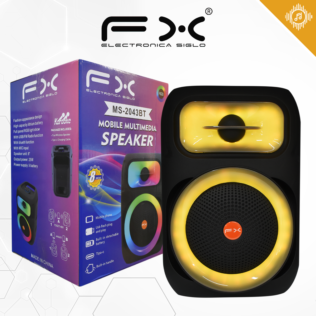 Bocina con Bluetooth MS-2043BT