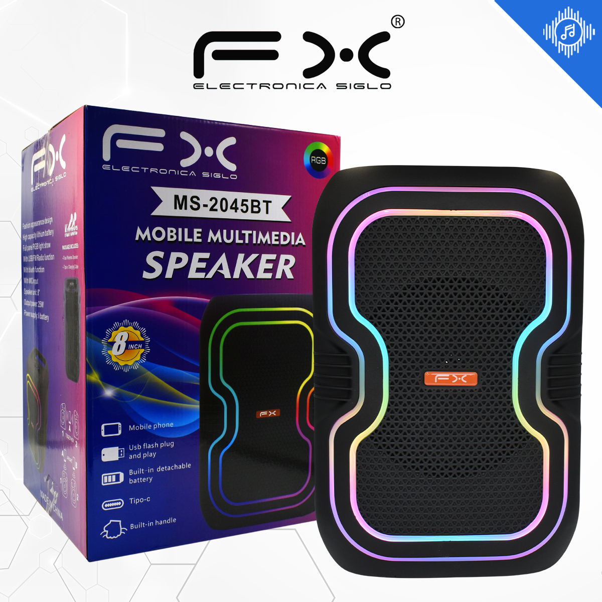 Bocina con Bluetooth MS-2045BT