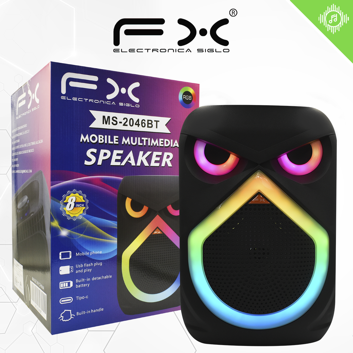 Bocina con Bluetooth MS-2046BT