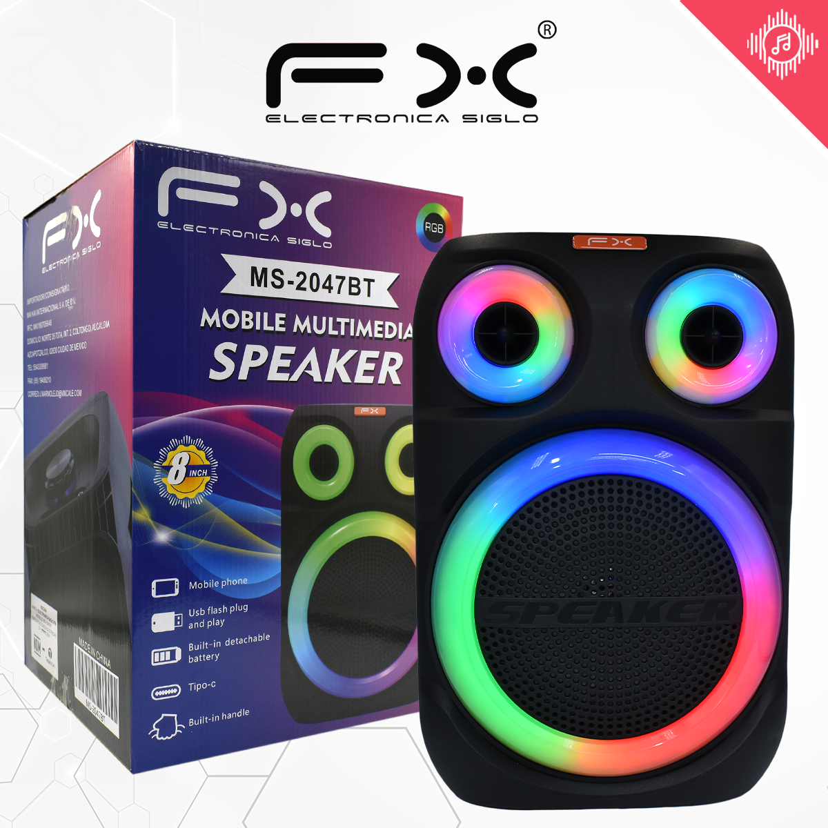 Bocina con Bluetooth MS-2047BT