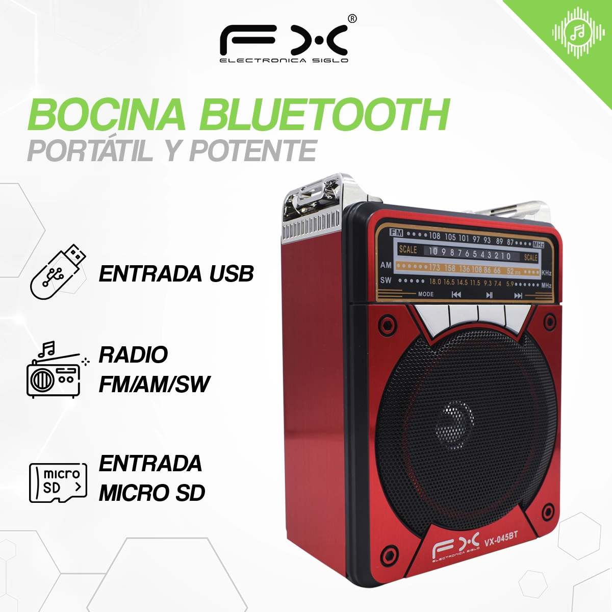 Bocina con Bluetooth VX-045BT - Image 2