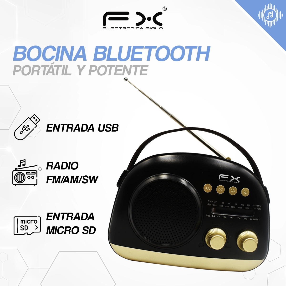 Bocina con Bluetooth VX-1980BT - Image 2