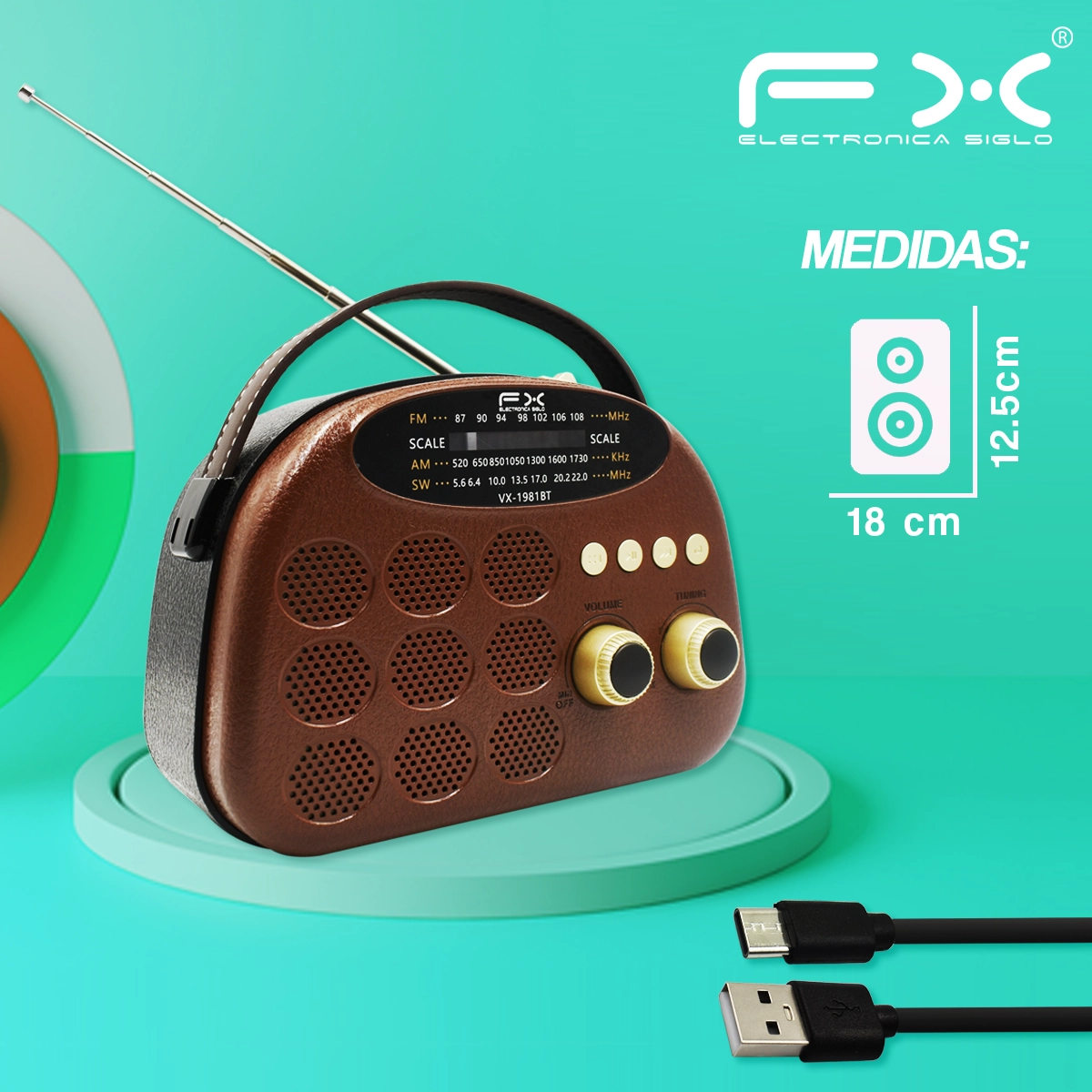 Bocina con Bluetooth VX-1981BT - Image 3