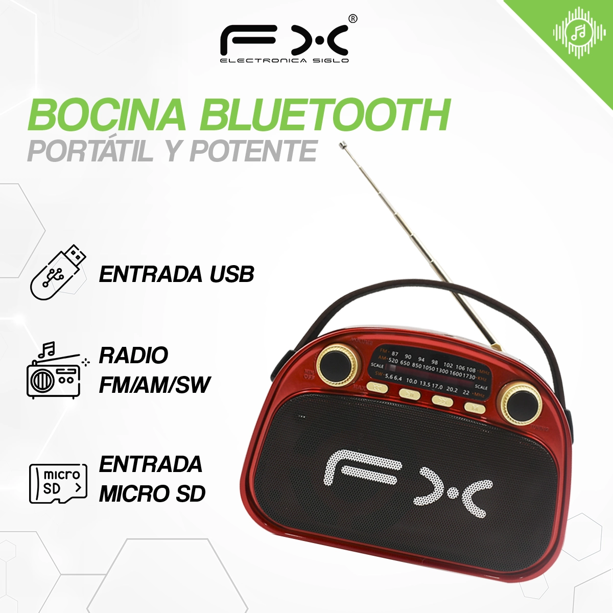 Bocina con Bluetooth VX-1982BT - Image 2