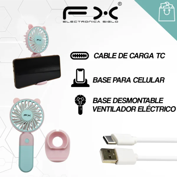 Mini Ventilador Eléctrico FS-6621 - Image 2