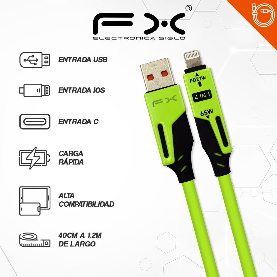 Cable de Carga (C/IOS/USB) WIR-F4N4 - Image 2