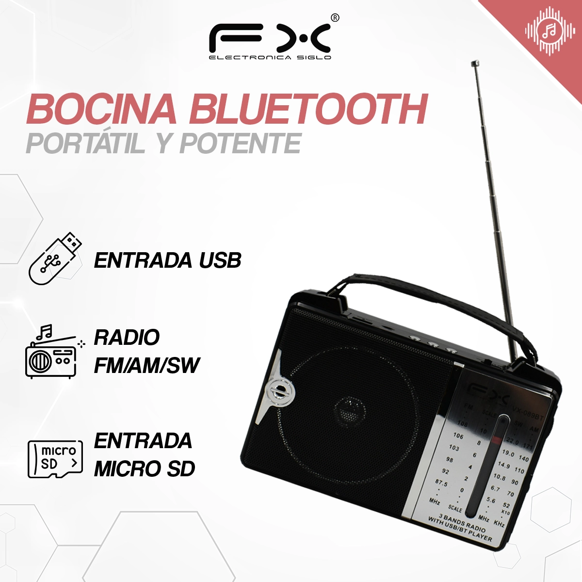 Bocina con Bluetooth VX-089BT - Image 2