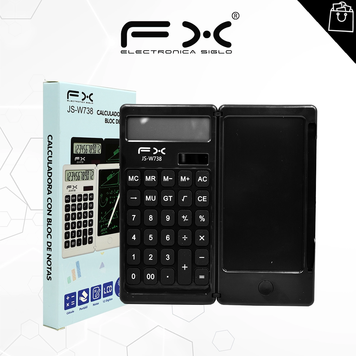 Calculadora con Bloc de notas JS-W738