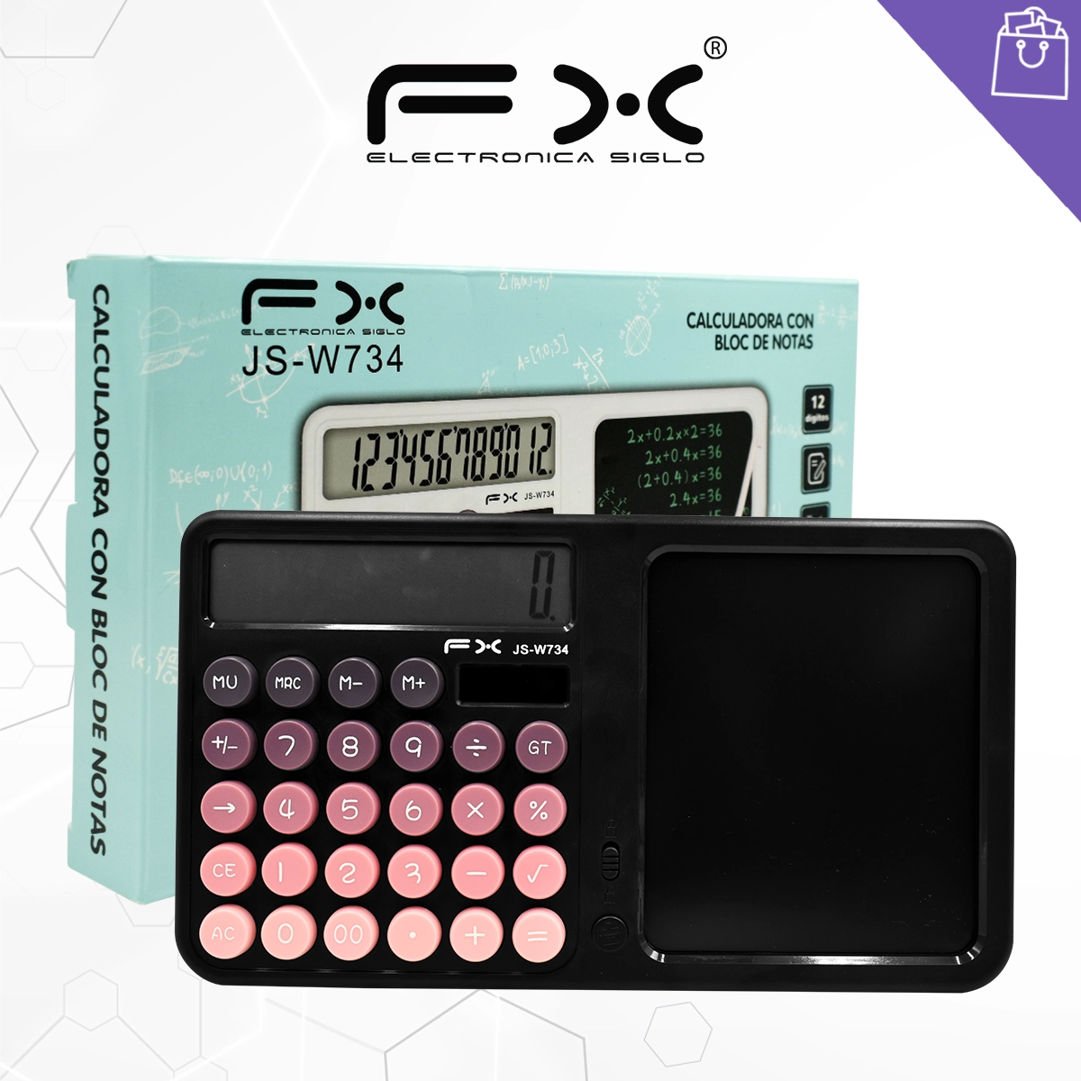 Calculadora con Bloc de notas JS-W734
