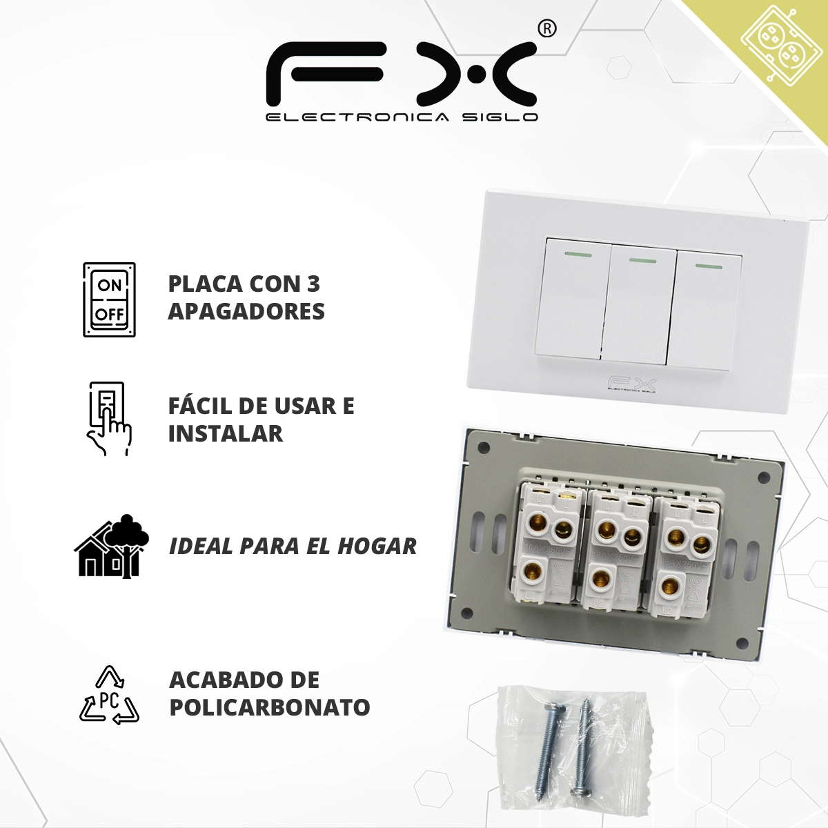 Placa con Apagador SW-08 - Image 2