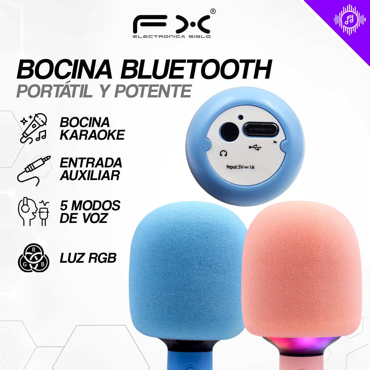 Bocina Karaoke Bluetooth BS-1364 - Image 2