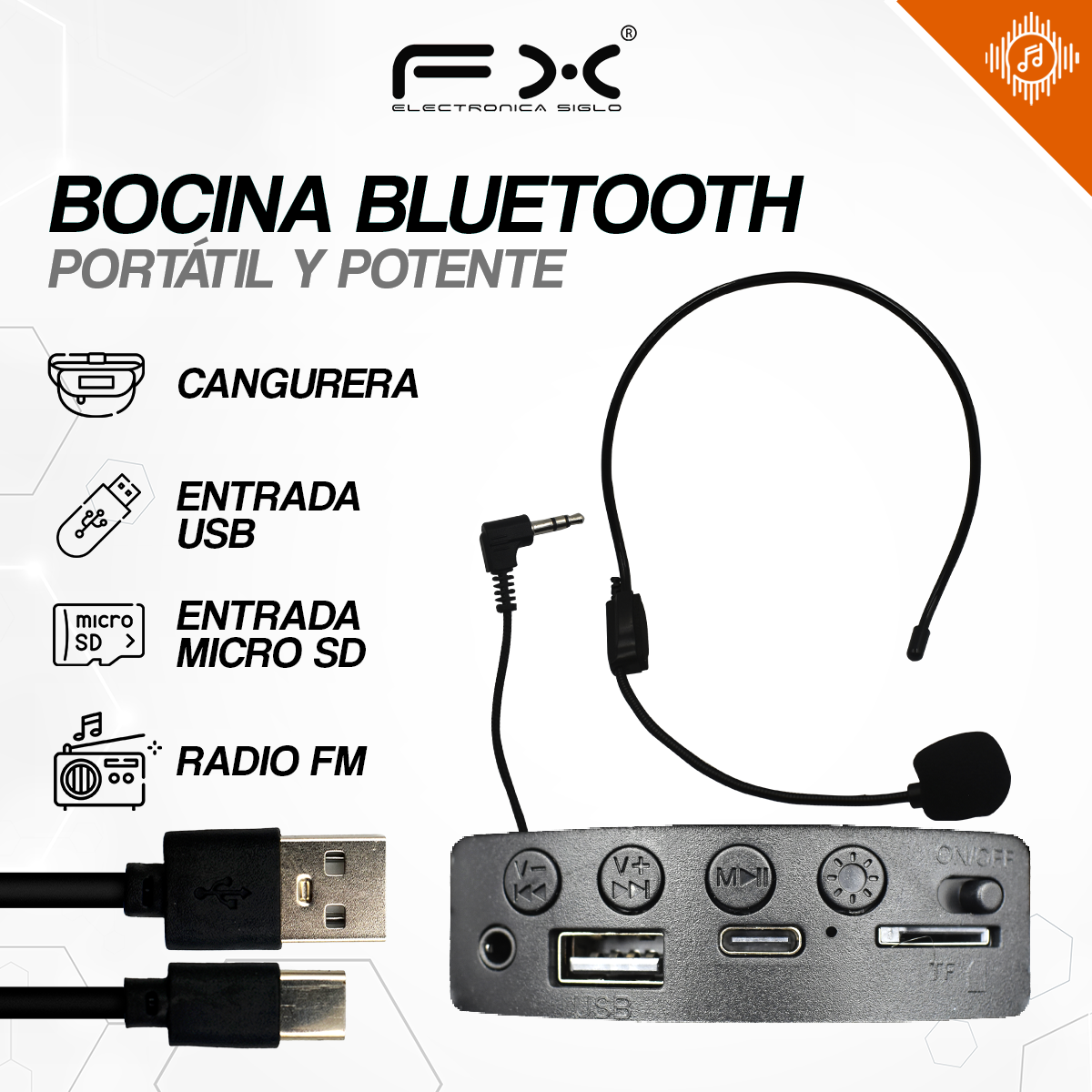 Cangurera con Bocina Bluetooth BS-B348 - Image 2