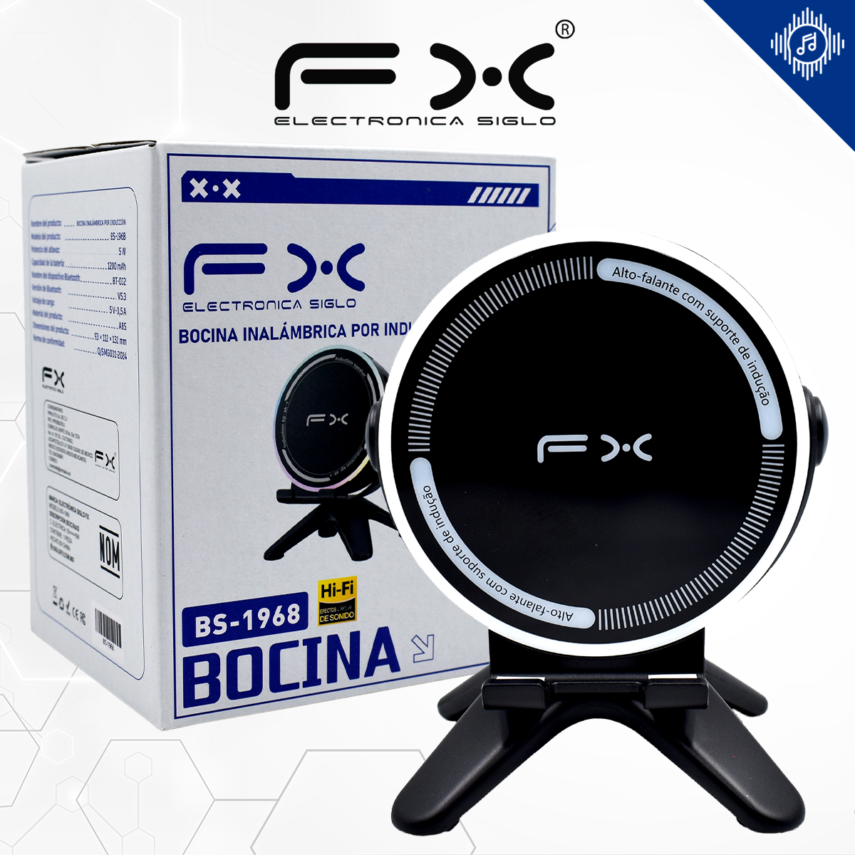 Soporte para Teléfono con Bocina Bluetooth BS-1968