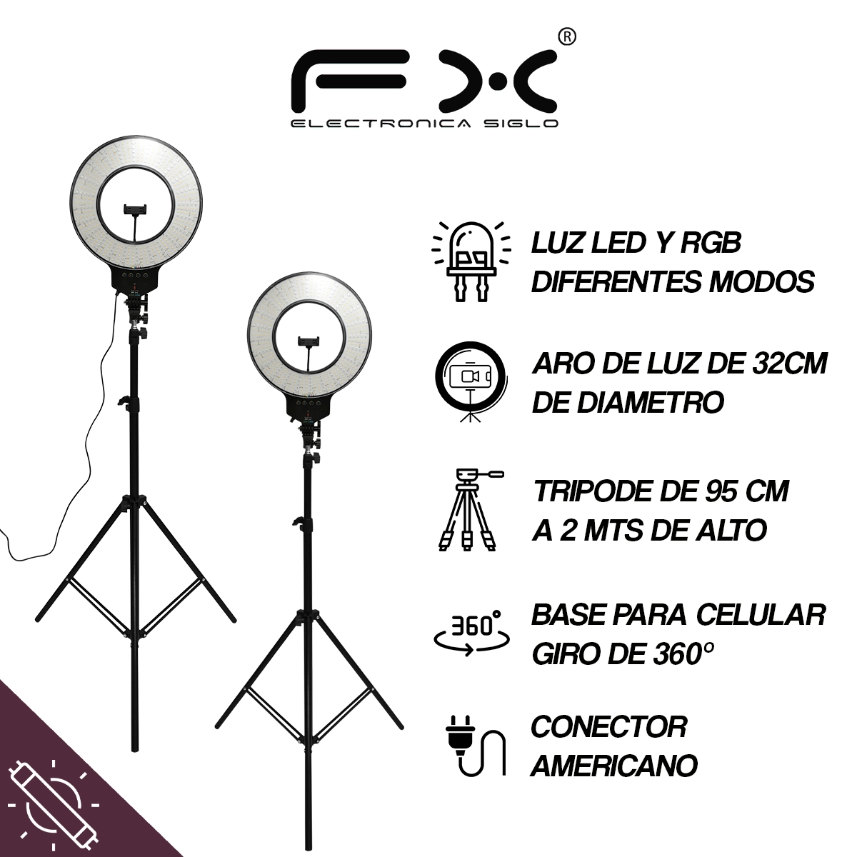 Aro de luz LED-J466 - Image 2