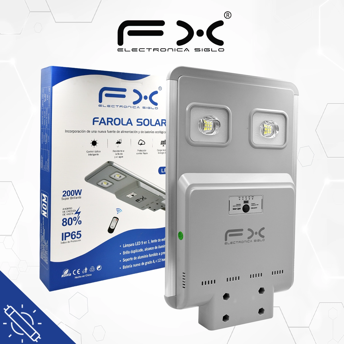 Lámpara y Panel Solar LED-FD224