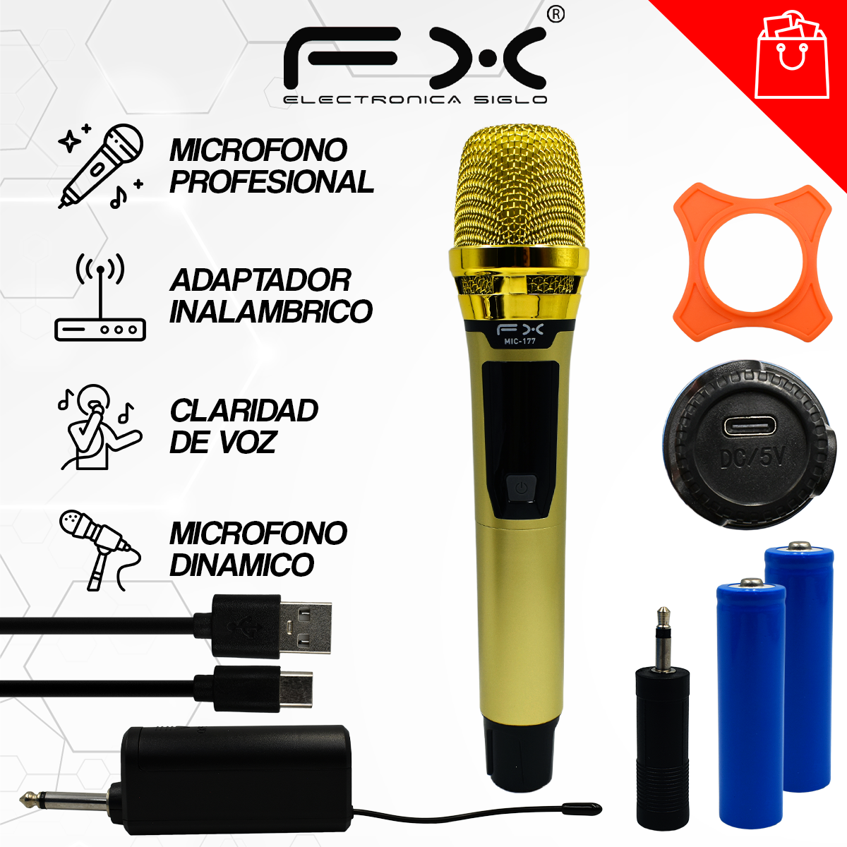 Micrófono Profesional Inalambrico MIC-177 - Image 2